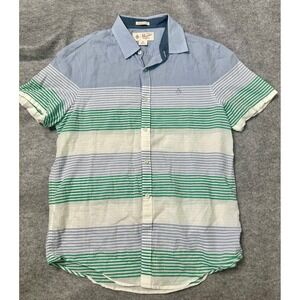 Original Penguin Mens Heritage Slim Fit Striped Short Sleeve Button Down Shirt